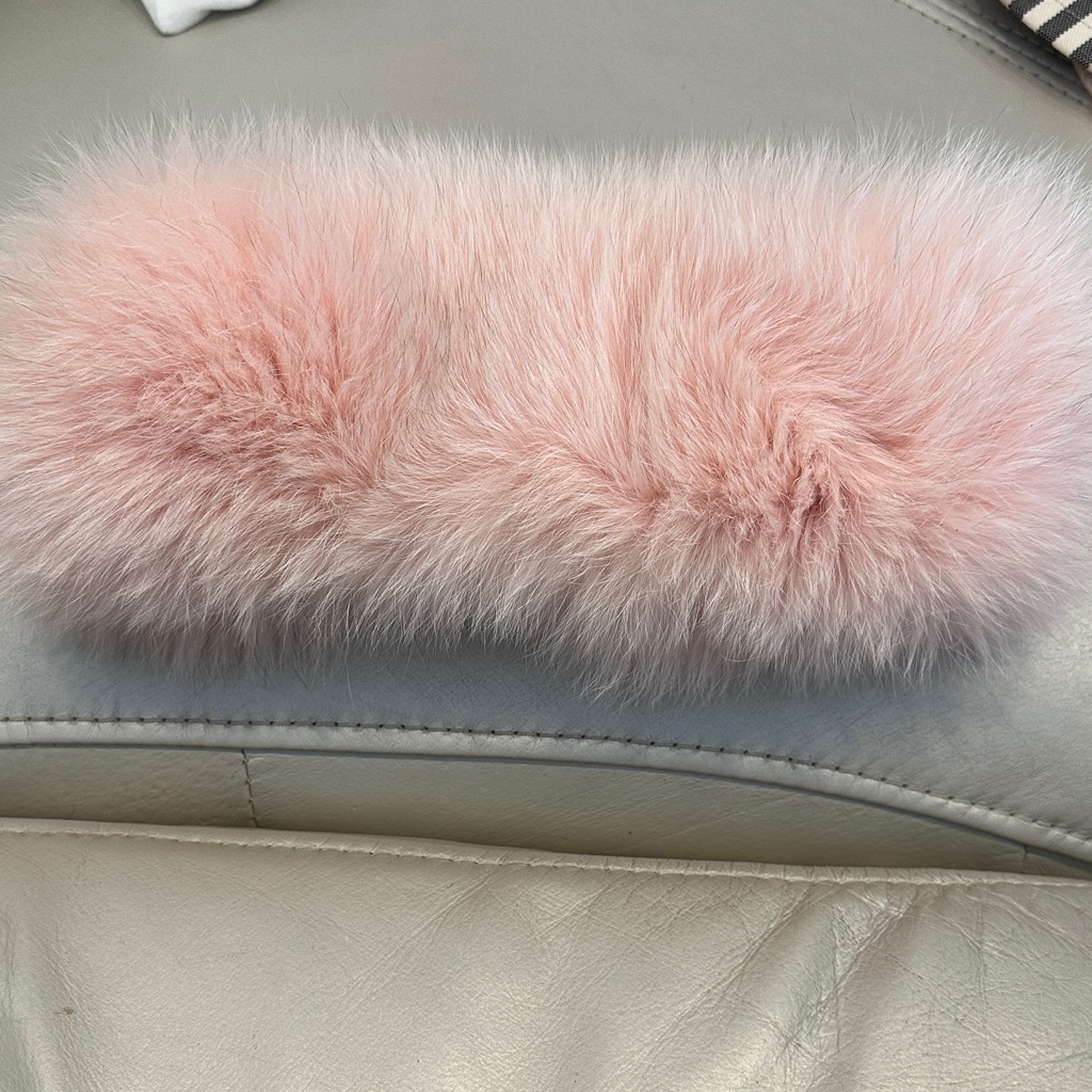 Plush Pink Faux Fur Wristlet/Clutch Accent